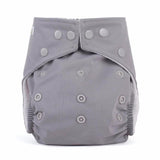 Grey one size cloth nappy with poppers