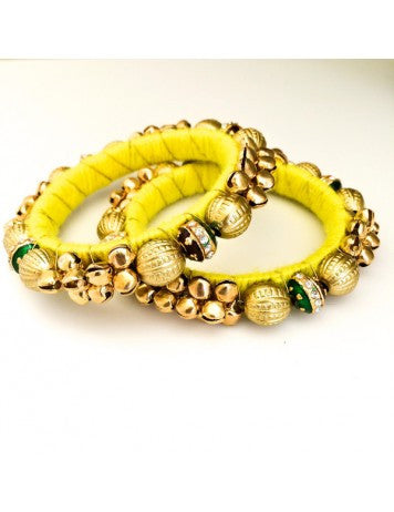 Yellow Ghungroo Bangles