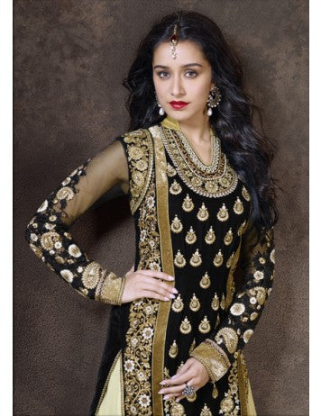 Shraddha Black and Cream Lehenga